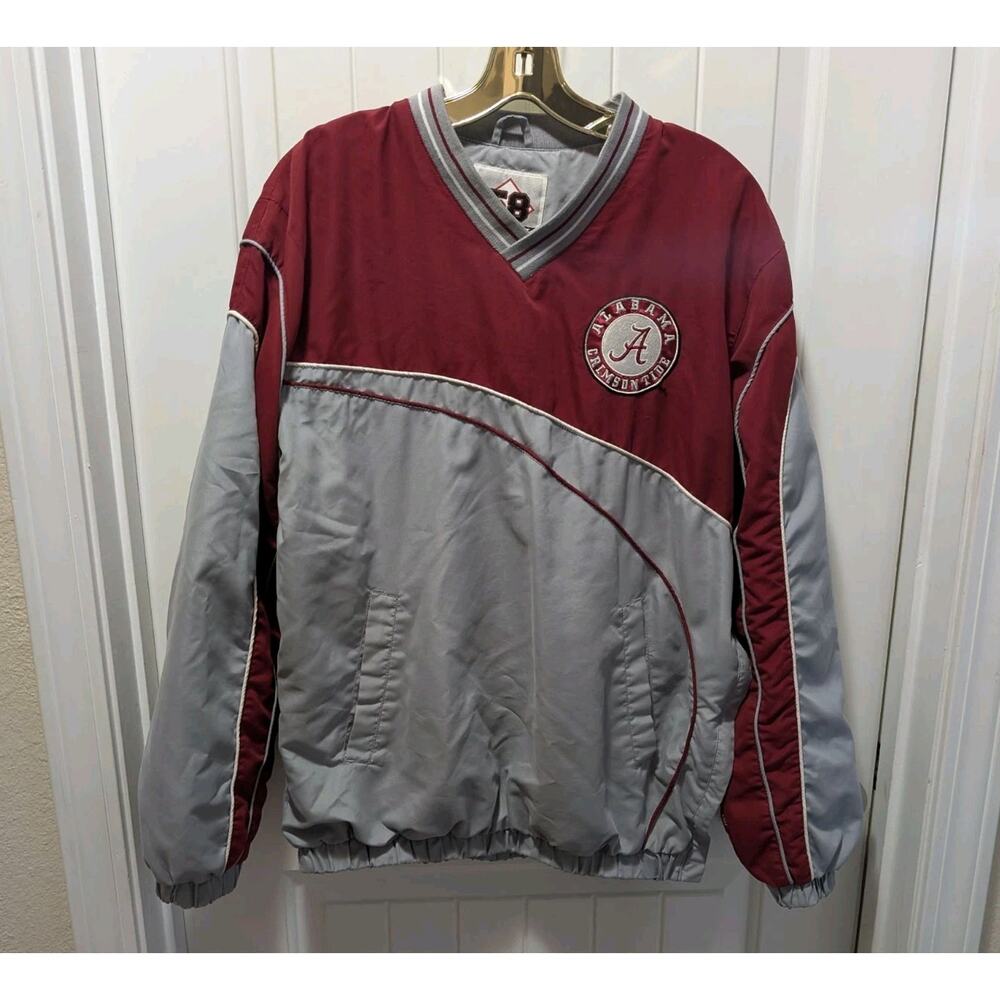 Alabama Crimson Tide 58 Sports Pull Over Windbreaker Jacket Embroidered Size S